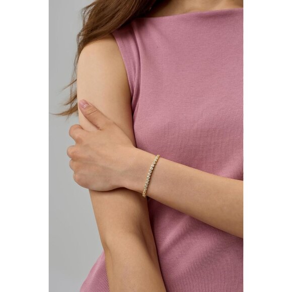 Baroness 3mm 14K Gold Filled Tennis Bracelet for Women with Cubic Zirconia, Styl - Picture 2 of 7